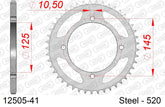 Corona AFAM 12505-41 in acciaio passo 520 YAMAHA YZ 350 BANSHEE 1987  -1988